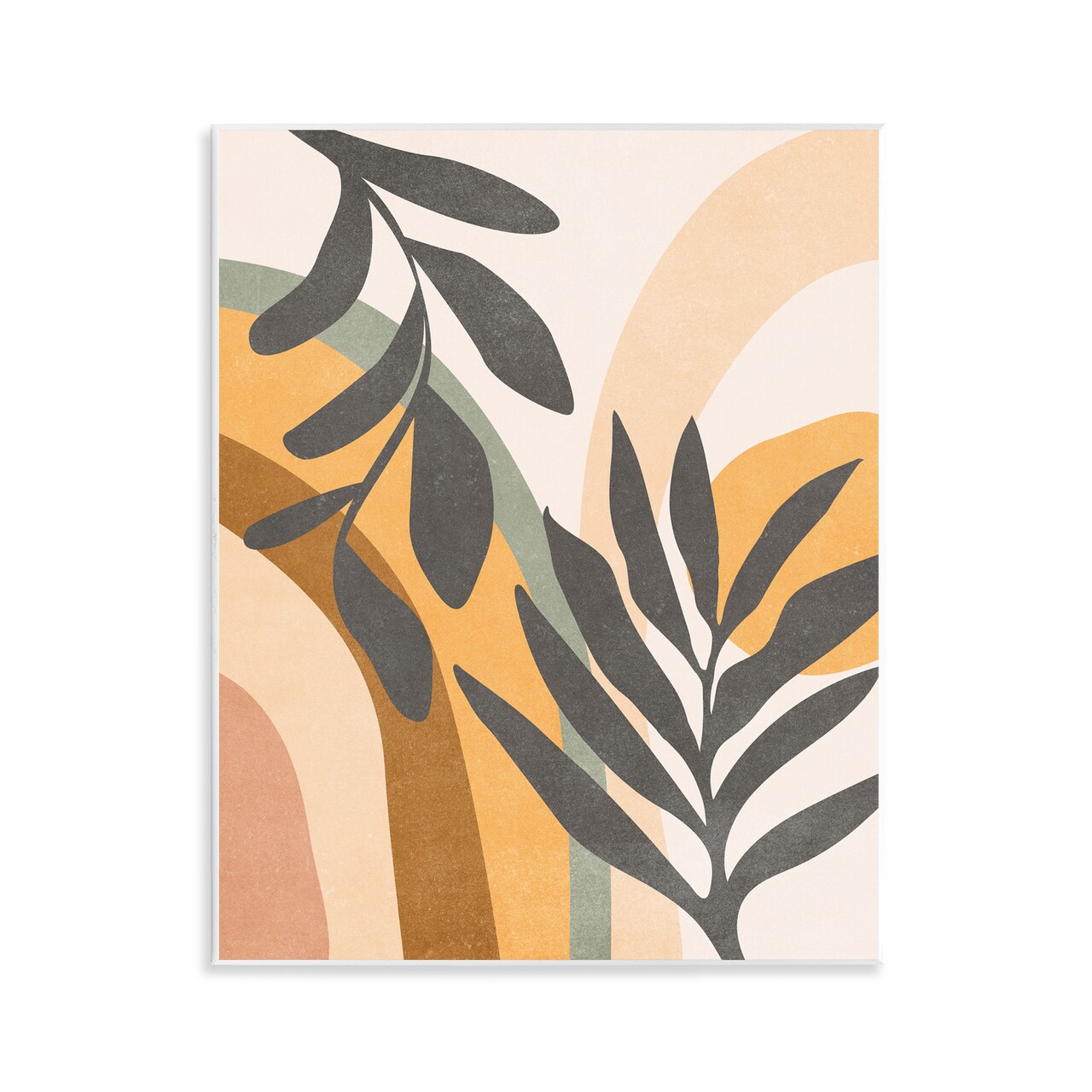 Stupell Industries Retro Sage Boho Plants Wall Plaque Art Design by Nataly White